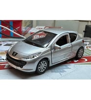 Oyuncak Metal Model Araba 1/36 Çek Bırak Peugeot 207 Gri