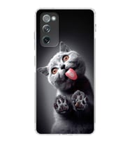 PrintiFy Samsung Galaxy S20 FE ile Uyumlu Kedi 2 Kamera Korumalı Şeffaf Kılıf