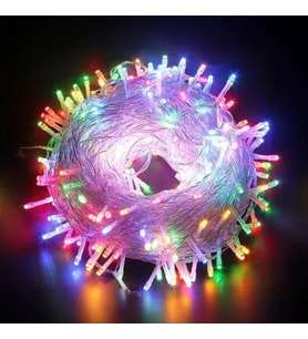 10M 100 Led Boncuk Lamba Rgb Işık Şeffaf Kablo