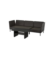 Bahçe Oturma Grubu, Koyu Gri, Mindersiz, 2+1 Kişilik