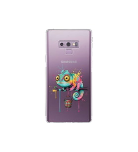 Samsung Galaxy Note 9 ile Uyumlu Splash Bukalemun Tasarımlı Şeffaf Silikon Kılıf