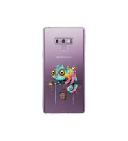 Samsung Galaxy Note 9 ile Uyumlu Splash Bukalemun Tasarımlı Şeffaf Silikon Kılıf