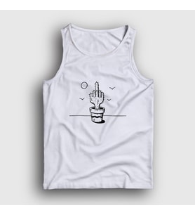 Presmono Unisex Beyaz Cactus Hand Kaktüs Atlet 287328tt (Beyaz)