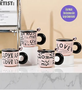 Love Temalı Romantik Seramik Kupa
