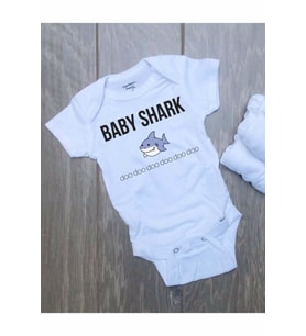 Baby Shark Baskılı Bebek Zıbını