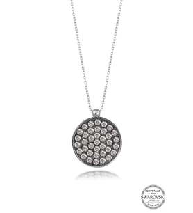 Swarovski Crystal Kadın Yuvarlak Gümüş Kolye