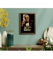 BK Home Godfather Baba Tasarımlı Doğal Masif Ahşap Çerçeveli Tablo-4