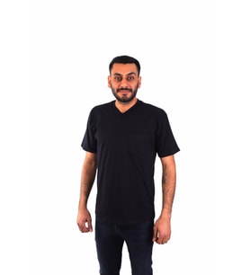ESER - V Yaka Kısa Kol İş Tişörtü - Cepli -  Lacivert 