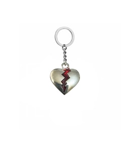 Kırmızı Kırık Kalp - Broken Heart Kırmızı Kalp Unisex Anahtarlık – Aşkın Kırık Parçası Yanında