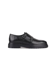 Shoetyle - Siyah Deri Tokalı Erkek Klasik Ayakkabı 250-2378