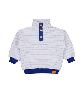 Civil Boys Yakası Patlı Çizgili 2-5 Yaş Sweatshirt - Mavi