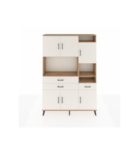 Arges Dolap 10 Raflı 3 Çekmeceli 6 Kapaklı 132x30x195 Çam-Aytaşı/Aytaşı