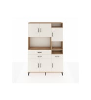 Arges Dolap 10 Raflı 3 Çekmeceli 6 Kapaklı 132x30x195 Çam-Aytaşı/Aytaşı