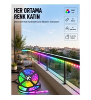 Mey İthalat® 5 Metre Kumandalı RGB Şerit LED Aydınlatma