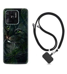 Xiaomi Poco X3 Pro M4 Pro X4 Pro C40 10C Kılıf Boyun Askılı Silikon Flowers Cat 1345