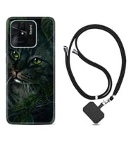 Xiaomi Poco X3 Pro M4 Pro X4 Pro C40 10C Kılıf Boyun Askılı Silikon Flowers Cat 1345
