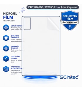 SChitec ZTE W200DS（W205DS） Uyumlu Arka Yüzey Hidrojel Koruyucu Film