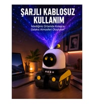 Mey İthalat® Robot Tasarımlı Bluetooth Hoparlörlü Yıldızlı Gökyüzü Projektör Yeni Nesil