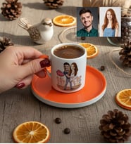 Kişiye Özel Karikatürlü Dans Eden Sevgililer Türk Kahvesi Fincanı Sevgililer Günü Hediyesi