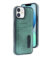Apple iPhone 11 Kılıf Sara Kartvizitli Deri Kılıf - Koyu Yeşil