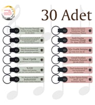 Beyaz & Y Ağzı, Müzik Kursu Katılımcılarına Hediye, 30’lu Set, Kişiye Özgü Yazılı Deri Anahtarlık