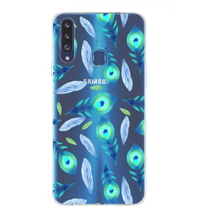 PrintiFy Samsung Galaxy A20s ile Uyumlu 1mm Slim Fit Nazar Boncuğu 3 Baskılı Şeffaf  Kılıf