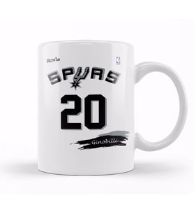 Spurs 20 Ginobilli Branca Rox Ink Kupa Bardak Porselen