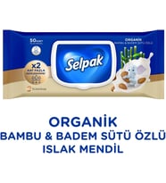 Lexroo Organik Bambu Badem Sütlü Islak Mendil 1x50