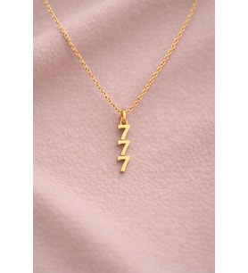 Kişiye Özel 777 Minimal Melek Numarası Şans Temalı Kolye 925K Gümüş (Gold)