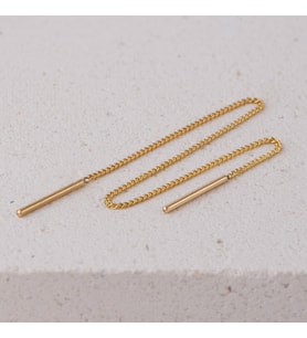14 Ayar Altın Sallantı Zincir Tek Küpe 0,60 Gr