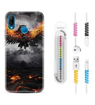 Huawei P20 Lite Mate 10 20 Lite Pro P40 Lite KılıfKablo Koruma Spiral Silikon Ateş Kartalı 1766