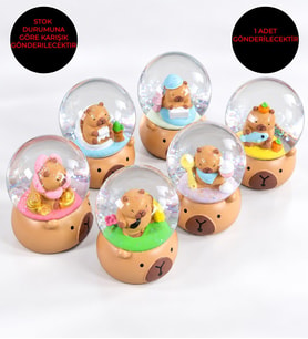 Capybara Midi Boy Peluşlu Işıklı Kar Küresi