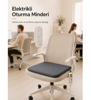 Beylini OMAK 220V Elektrikli Minder Isıtıcı Termostatlı Kumandalı Ofis Büro Bahçe Ev Koltuk Sandalye El Ayak Isıtma Minderi 5 Kademeli 30X45 CM