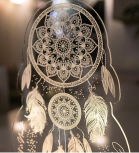 Kişiye Özel Dreamcatcher Düş Kapanı Gece Lambası, Rüya Kapanı ile Çakra Odası Dekoru, Kişiselleştirilmiş Başucu Led Lamba, En İyi Hediye