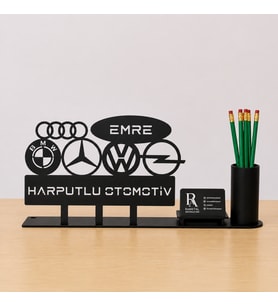 Galeri Otomotiv Masa İsimliği - Kişiye Özel, Mesleklere Özel İsimlik - Metal Ofis İsimliği, Kalemlik ve Kartlık Seti- Yeni İş, Terfi Hediyesi