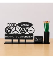 Galeri Otomotiv Masa İsimliği - Kişiye Özel, Mesleklere Özel İsimlik - Metal Ofis İsimliği, Kalemlik ve Kartlık Seti- Yeni İş, Terfi Hediyesi