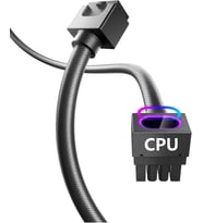 Hydrus 8 Pinli CPU Uzatma Kablosu SİYAH 30 CM ARGB (ANAKART İÇİN İŞLEMCİ BESLEME)