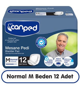 Canped Hasta Bezi Mesane Pedi M Beden Orta Erkek 12 Adet