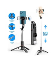 L12 Işıklı Selfie Çubuğu, Uzaktan Kumandalı, 116 cm Tripod, Alüminyum
