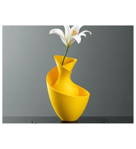 Alvera Bold Vazo – 3D Baskı Akışkan Formlu Dekoratif Vazo-Sarı