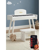 Midex CP-370WH Ahşap Çocuk Piyanosu Pilli 37 Tuşlu Gerçek Piyano Tuşları