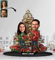 BK Gift Kişiye Özel Sevgili Yılbaşı Tasarımlı Karikatür Biblo -8, Yılbaşı Hediyesi, Yeni Yıl Hediyesi