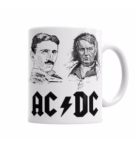 ACDC Tesla ve edison    Kupa Bardak Porselen