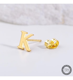 14 Ayar Altın K Harf Küpe 0,49 gr