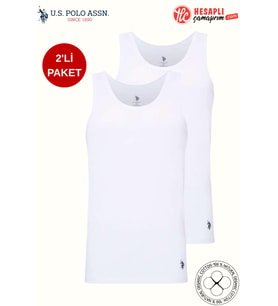 U.S. Polo Assn. Premium Erkek %100 Pamuklu Terletmez Rahat Kalıp Kutulu 2 Adet Atlet