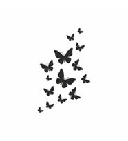 Uçan Kelebekler Araba Sticker  siyah 13x21 CM (Siyah)