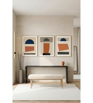 Modern Geometrik Soyut 3’lü Ahşap Çerçeveli Tablo Seti