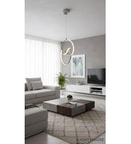 LİGHT HOUSE Çift Daireli Led Avize 3 Modlu (Beyaz - Altın Rengi)