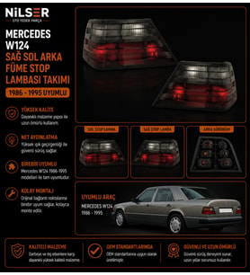 Mercedes W124 Sağ Sol Arka FÜME Stop Lambası Takımı 1986-1995