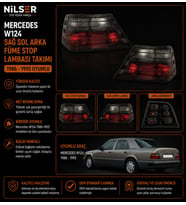 Mercedes W124 Sağ Sol Arka FÜME Stop Lambası Takımı 1986-1995